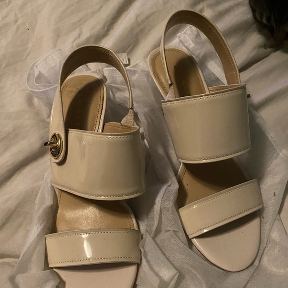 Coach Women's Marla Patent Slingback Sandal Chalk - Picture 3 of 6